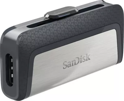 USB flash drive SanDisk Ultra Dual Drive USB Type-C 32 GB, e zezë, argjendtë