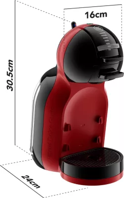 Makinë kafeje me kapsula, Krups, Dolce Gusto Mini Me KP123H10, 15 bar, automatike me Play & Select, klasë energjie A, zezë/kuqe