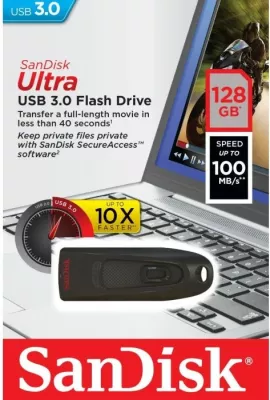 USB memorje SanDisk Ultra SDCZ48-128G-U46 128GB USB 3.0 e zezë