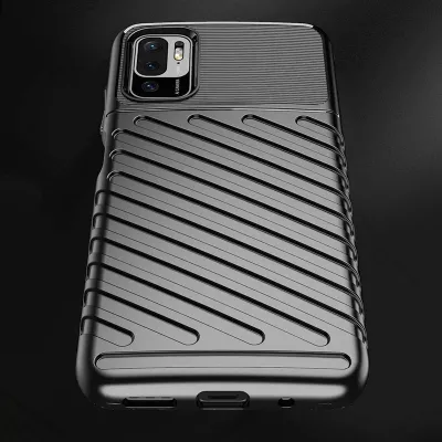 Mbështjellës Hurtel Thunder Case për Xiaomi Redmi Note 10 5G / Poco M3 Pro, i zi