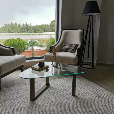 Tavolinë kafeje Hanah Home, Cam Orta Sehpa S302, ngjyrë arre