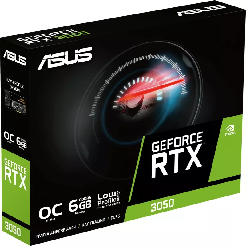 Kartelë grafike ASUS GeForce RTX 3050 LP BRK OC Edition, 6 GB, GDDR6, PCI Express 4.0, e zezë
