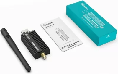 Marrës USB Zigbee, SONOFF ZBDongle-E, Zigbee 3.0, +20 dBm, antenë e jashtme SMA, i zi
