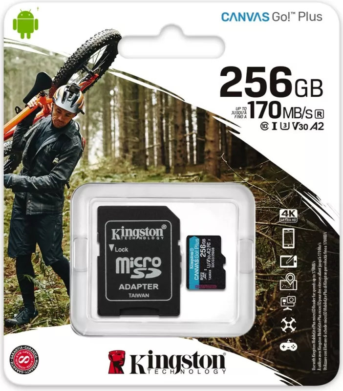 Kartë memorie Kingston Canvas Go! Plus, 256GB