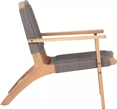 Karrige lounge Monter, dru akacie natyral, litar gri, 78x62x67cm