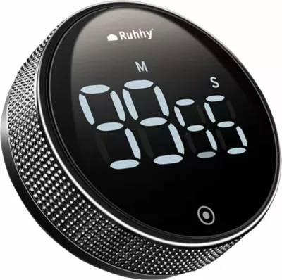 Timer digjital Tadar 5900779944022, magnetik, LCD, 0–99 min 55 sek, 3xAAA, e argjendtë