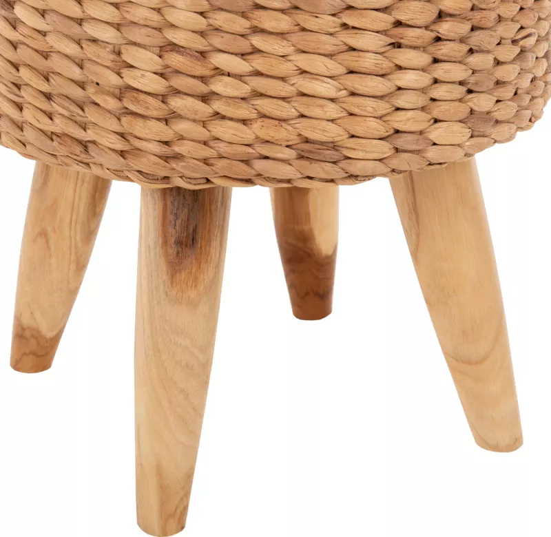 Karrige për bar JIM FH7824 dru tik ngjyrë natyrale-sedilje e mat Φ43x43Hcm