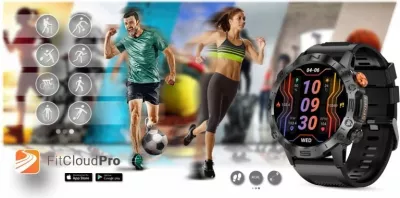 Smartwatch Gravity për meshkuj, e zezë