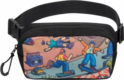 çantë beli RIVACASE Skaters 5410, poliester rezistent ndaj ujit, e zezë