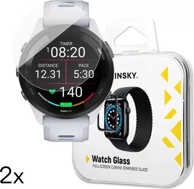 Xham i temperuar për orë Garmin Forerunner 265S Wozinsky Full Glue, 46mm, 2 copë