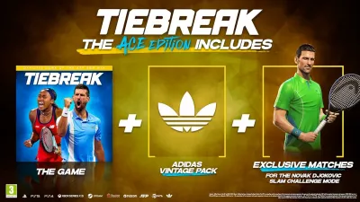 Lojë PS4 Nacon Tiebreak: Official Game of the ATP and WTA, Ace Edition, PEGI 3, me Adidas Vintage Pack
