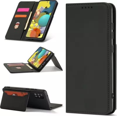 Mbështjellës Hurtel Magnet Card Case për Xiaomi Redmi Note 11 Pro, me kapak, portofol dhe qëndrim, i zi