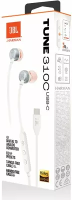 Kufje me kabllo USB-C JBL Tune 310C, me mikrofon, të bardha