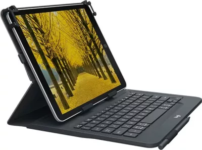 Tastierë me mbështjellës Logitech Universal Folio, Bluetooth, QWERTZ, e zezë