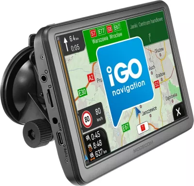 Navigacion GPS MODECOM FreeWAY CX 7.4 me iGO Navigation për kamion, 16 GB, E zezë