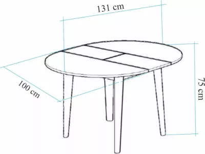 Tavolinë me karrige për ngrënie, e zgjatshme, 5 copë, Skye Decor Vina 1501, ngjyrë Atlantic Pine, antracit