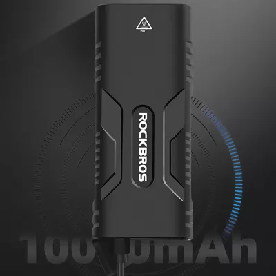 Dritë biçiklete Rockbros 24310002001 me powerbank 10000 mAh, 850 lm, e zezë