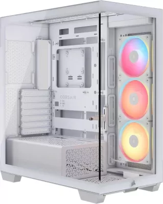 Kasë Corsair 3500X LXR LINK, Midi Tower, xham i temperuar, e bardhë