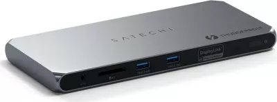Docking station Satechi Thunderbolt 4, 2x USB-A, 2x HDMI, Ethernet, ngjyrë argjendi