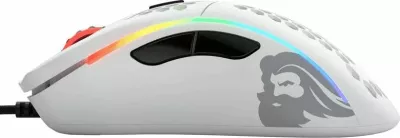 Maus Glorious Model D GD-WHITE 12000 DPI PMW3360, RGB, me kabllo USB, 6 butona, i bardhë