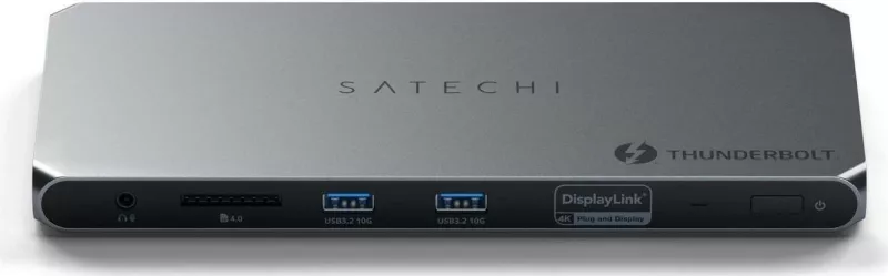 Docking station Satechi Thunderbolt 4, 2x USB-A, 2x HDMI, Ethernet, ngjyrë argjendi