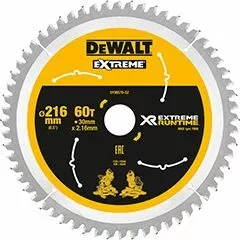 Disk sharre rrethore DeWalt DT99570-QZ 216mm 60 dhëmbë vrimë 30mm për dru