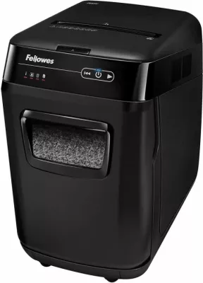 Shkatërrues dokumentesh FELLOWES AutoMax 200M, micro-cut, 200 fletë auto / 10 fletë manual, kosh 32L, DIN P-5, i zi
