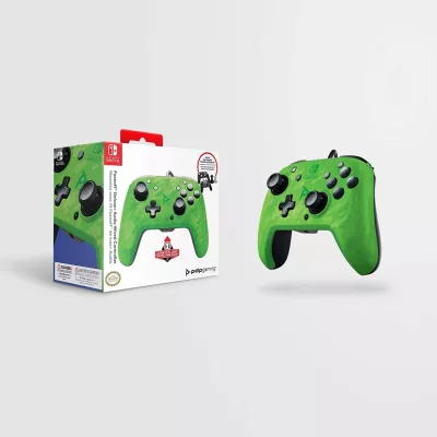 Kontroller me kabllo PDP Faceoff Deluxe + Audio për Nintendo Switch, jack 3.5mm, kabllo USB 10 m, camouflage green