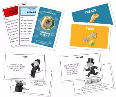 Lojë tavoline Winning Moves Monopoly Dogs Edition, 2-6 lojtarë, 8+, anglisht, me 6 figura metalike