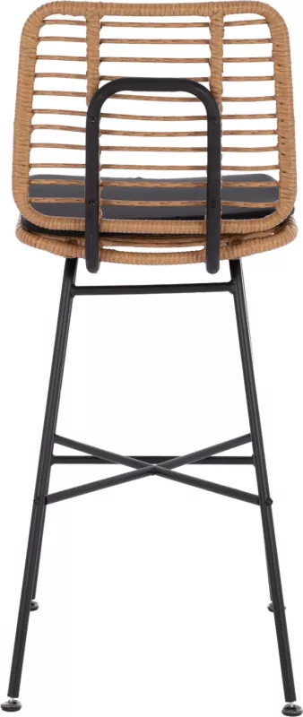 Karrige për bar metalike EDDIE me jastëk FH5708 me wicker bezhë 45x46.5x115 cm