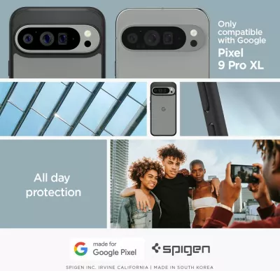 Mbështjellës Spigen Ultra Hybrid për Google Pixel 9 Pro XL, i zi