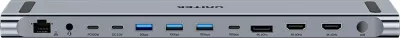 Switch KVM Unitek, 2x HDMI 4K, 1x DisplayPort, USB-C, PD 100W, hiri