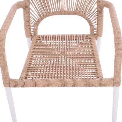 Karrige alumini e bardhë me litar PE bezhë FH5771.01 55Χ63Χ82 cm