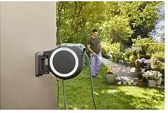 Kasetë muri GARDENA RollUp, automatike, 25m, e zezë/gri