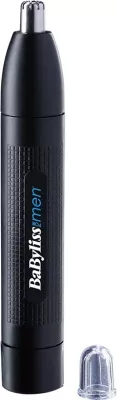trimer për hundë dhe veshë, BaByliss E650E, sistem prerjeje rrethor, kokë e heqshme, kapak mbrojtës, e zezë