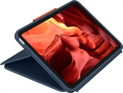 Kasë me tastierë Logitech Rugged Combo 4 Touch për iPad, blu