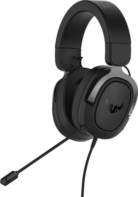 Kufje gaming ASUS TUF Gaming H3, me tela, 7.1 surround, 294g, e zezë/gri