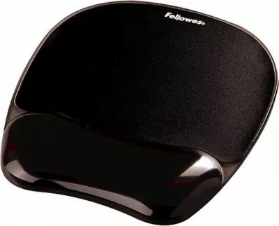 Mauspad FELLOWES Crystal Gel 9112101 me mbështetëse për kyç, e zezë