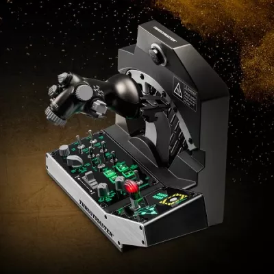 Sistem throttle për simulator fluturimi Thrustmaster Viper TQS Mission Pack për PC, replikë metal 1:1, 64 butona, Worldwide Version, zi/argjendtë