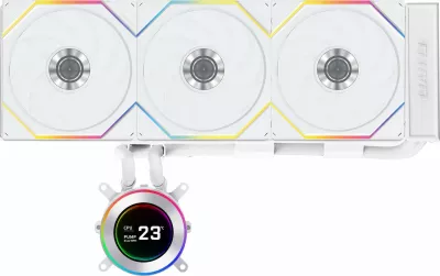 Ftohës uji AIO për CPU Lian Li Hydroshift II LCD-C 360TL (GHS2LCD36TW) 360mm, ekran LCD 2.1\", ARGB, 3x120mm, i bardhë