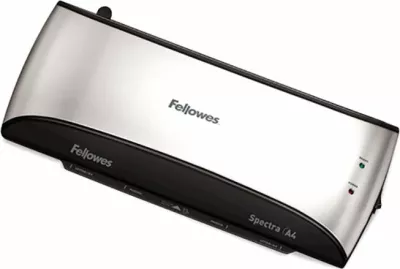 Laminator Fellowes Spectra A4, 2 rula, Auto Shut Off, me 10 qese laminimi, i zi/argjendtë
