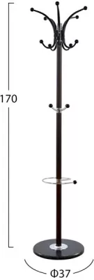 Stendë për kapela/pallto metalike SHIA FH0038.05 rrotulluese arre me bazë mermeri të zezë Φ37x170H cm