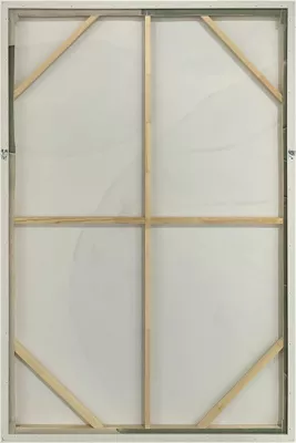 Pikturë dekorative RHEA me kornizë, kanavacë, ngjyrë ulliri-bezhë, 82.6x4.3x122.6cm