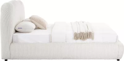 Krevat dopio me hapësirë për depo, material leshi sintetik, bezhë, KALLY FH729.03, dyshek 160x200cm