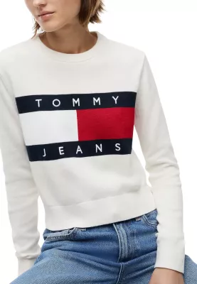 Xhemper për femra Tommy Hilfiger Jeans DW0DW22930, i bardhë [Madhësia: S]