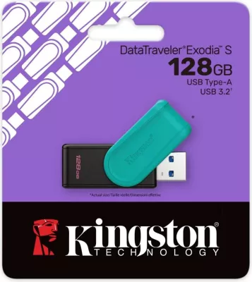 USB Kingston DataTraveler Exodia S 128GB, USB 3.2, zi/tirkiz