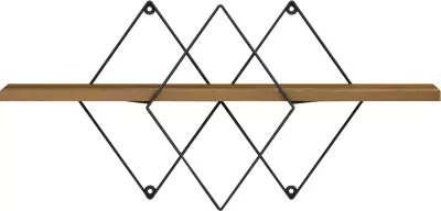 Raft muri CHANTRIA FH8934.11 melaminë ngjyrë lisi-metal ngjyrë e zezë 60x14x36Hcm