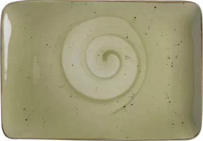 Pjatë drejtkëndore Fine Dine 300x200 mm porcelan, jeshile ulliri, set 6 copë