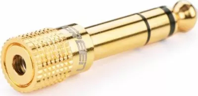 Adapter jack audio Ugreen 20503, 3.5mm femër në 6.3mm mashkull, gold-plated, i artë