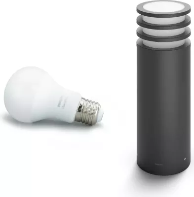 Llambë smart Philips HUE Lucca Sockel, 806lm, E27, anthracite